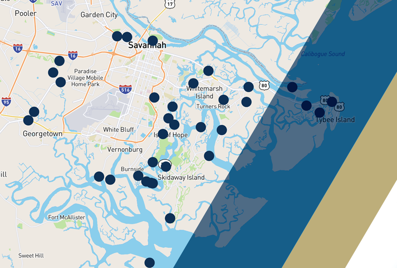 Smart sea level sensors in Chatham County, GA