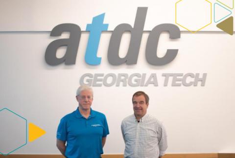 ATDC Director John Avery (left) and Thomas Felis, director of robotics strategy for Amazon Global Robotics.