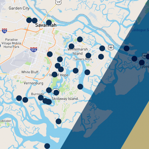 Smart sea level sensors in Chatham County, GA